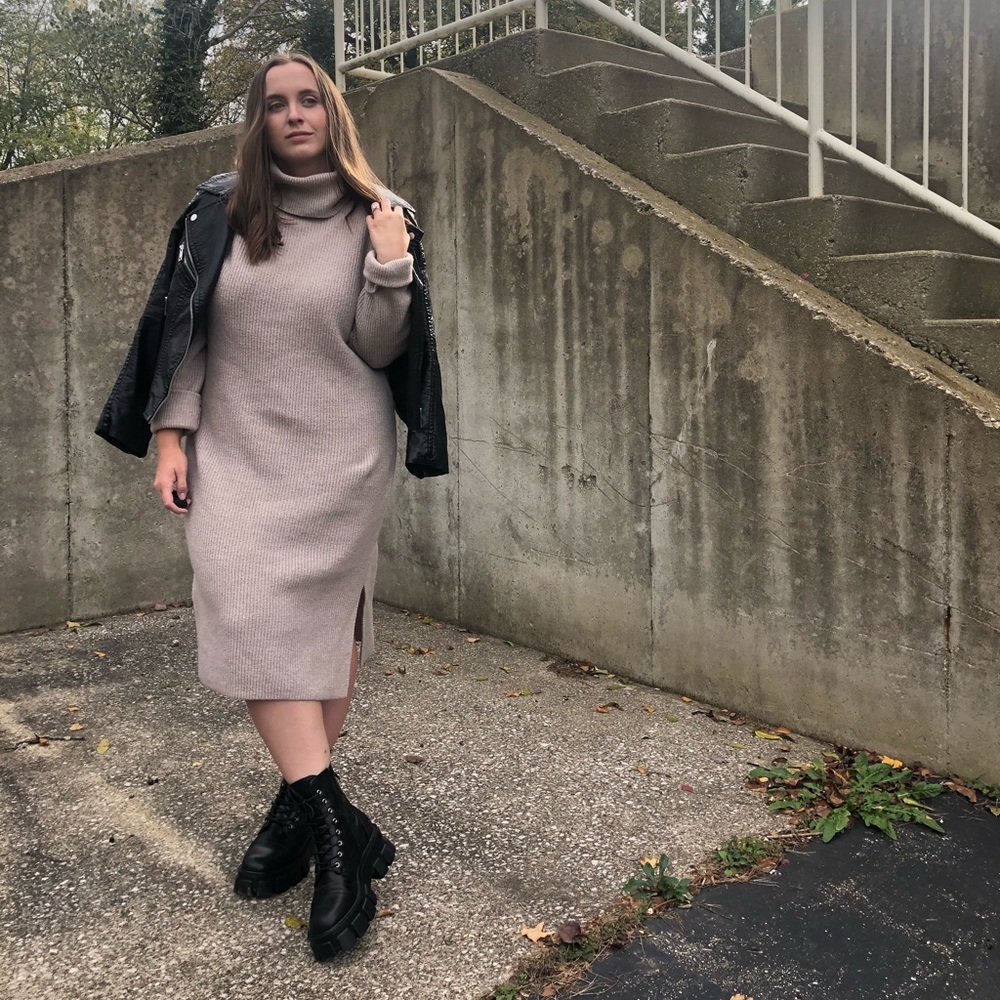 Long sleeve sweater dress